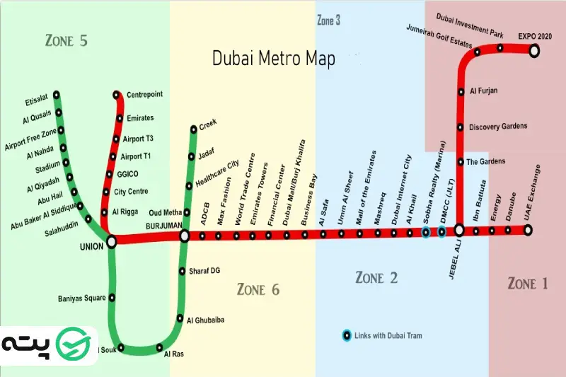 نقشه مترو دبی