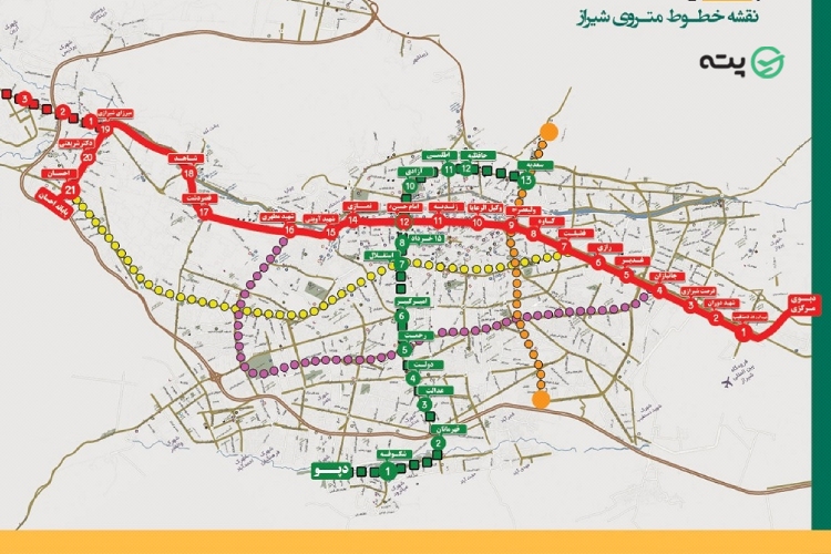 نقشه مترو شیراز