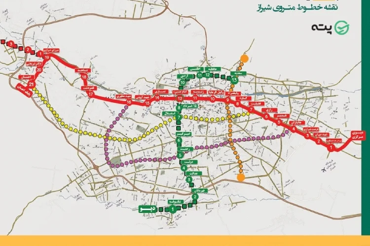 نقشه مترو شیراز